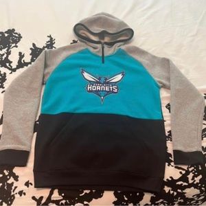 Charlotte Hornets Teal, Black, & Gray Quarter Zip Hoodie, Girl’s Youth M 10/12